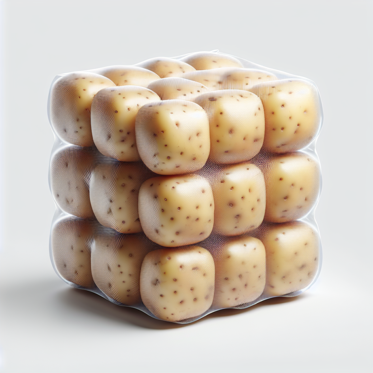 Geschält Kartoffel Würfel Vakuum